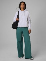 4F Spodnie dresowe z szerokimi nogawkami damskie - turkusowe XS. Niebieskie spodnie dresowe damskie 4F, bez wzorów, z bawełny. Za 149.99 zł.