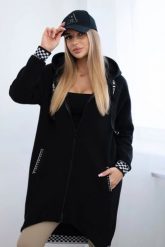 Bluza na suwak z kapturem czarna. Czarne bluzy damskie KESI, l, bez wzorów, z bawełny, eleganckie, bez ramiączek, z kapturem. Za 355.46 zł.