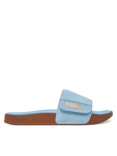 Puma Klapki Leadcat 2.0 Palermo Foil 399041 03 Niebieski. Niebieskie klapki damskie Puma, bez wzorów, ze skóry, bez obcasa, bez zapięcia. Za 249.99 zł.