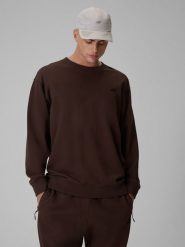 4F Bluza dresowa regular bez kaptura męska - brązowa XXL. Brązowe bluzy męskie 4F, m, bez wzorów, z dresówki, bez ramiączek, bez kaptura. Za 149.99 zł.