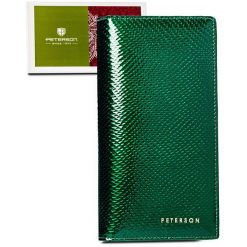 Portfel na magnes Peterson PTN 421431-DSL zielony. Zielone portfele damskie Peterson, ze skóry. Za 139.99 zł.