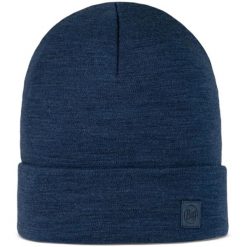 Czapka BUFF MERINO HEAVYW BLUE. Niebieskie czapki damskie Buff, bez wzorów, z materiału. Za 139.99 zł.