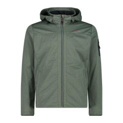 Kurtka turystyczna z kapturem CMP. Zielone kurtki męskie CMP, na wiosnę, bez wzorów, z softshellu, z kapturem, trekkingowe. Za 415.15 zł.