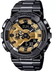 Zegarek Casio Zegarek Męski Casio G-Shock Metal Covered Black & Gold GM-110BD-1A9 (48,8 mm). Czarne zegarki męskie Casio, bez wzorów, metalowe. Za 1,402.99 zł.