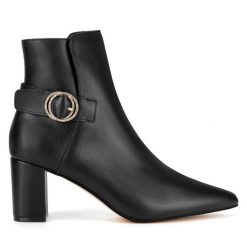 Botki Sergio Bardi. Czarne botki damskie Sergio Bardi, bez wzorów, bez obcasa, na słupku, bez zapięcia. Za 349.99 zł.