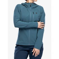 Bluza z kapturem damska Black Diamond Coefficient Storm FZ Hoody. Niebieskie bluzy damskie Black Diamond, na zimę, xs, bez wzorów, sportowe, bez ramiączek, z kapturem. Za 491.99 zł.