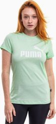Puma Koszulka damska Puma ESS Logo Tee miętowa 586775 90 L. Zielone bluzki damskie Puma, l, bez wzorów, bez kołnierzyka, bez ramiączek. Za 84.43 zł.