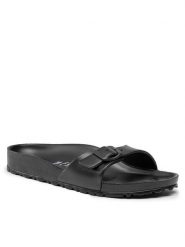 Birkenstock Klapki Madrit 0128163 Czarny. Czarne klapki damskie Birkenstock, bez wzorów, z tworzywa sztucznego, bez obcasa, bez zapięcia. Za 219.99 zł.
