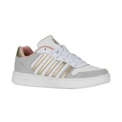 Trampki Damskie Court Pakisades. Białe trampki i tenisówki damskie K-SWISS, bez wzorów, z gumy, bez zapięcia. Za 119.00 zł.
