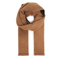 Szalik Guess. Brązowe szaliki damskie Guess, z aplikacjami. Za 219.99 zł.
