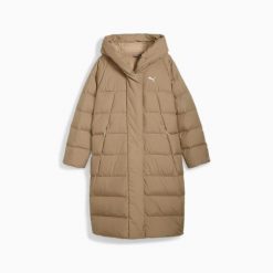 Płaszcz puchowy damski Puma LONG DOWN beżowy 62649367 r XL. Brązowe płaszcze damskie Puma, na zimę, l, bez wzorów, z materiału, bez kołnierzyka, bez kaptura. Za 546.34 zł.