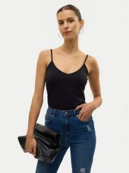 Vero Moda Top My Soft 10152911 Czarny Regular Fit. Czarne topy damskie Vero Moda, xl, bez wzorów, z bawełny, bez kołnierzyka, bez ramiączek. Za 49.99 zł.