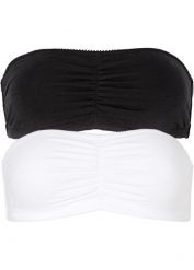 Biustonosz bandeau (mis. A i B), bawełna organiczna (2 szt.). Czarne biustonosze bonprix, bez wzorów, z bawełny. Za 69.98 zł.