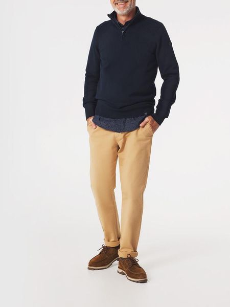 Sweter Męski TBS Axelecam. Niebieskie swetry męskie TBS, m, bez wzorów, z bawełny, eleganckie, bez kołnierzyka, bez ramiączek. Za 339.00 zł.