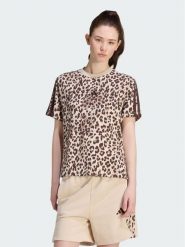 Adidas T-Shirt Seasonal Essentials Animal Print KH1549 Beżowy Regular Fit. Brązowe t-shirty damskie Adidas, l, bez wzorów, z bawełny, bez kołnierzyka, bez ramiączek. Za 149.99 zł.