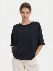 Beverly Hills Polo Club T-Shirt P-SS26W-TS0081 Granatowy Oversize. Niebieskie t-shirty damskie Beverly Hills Polo Club, m, bez wzorów, z bawełny, bez kołnierzyka, bez ramiączek. Za 149.99 zł.