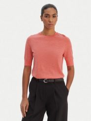 BOSS Sweter Farbella 50544996 Koralowy Slim Fit. Pomarańczowe swetry nierozpinane damskie Boss, s, bez wzorów, z wełny, bez kołnierzyka, bez ramiączek. Za 420.99 zł.