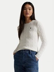 Polo Ralph Lauren Sweter 211971869007 Biały Slim Fit. Białe swetry nierozpinane damskie Polo Ralph Lauren, xs, bez wzorów, bez kołnierzyka, bez ramiączek. Za 949.99 zł.