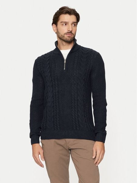 Jack & Jones Sweter Craig 12260826 Granatowy Regular Fit. Niebieskie swetry męskie Jack & Jones, m, bez wzorów, z syntetyku, bez kołnierzyka, bez ramiączek. Za 179.99 zł.