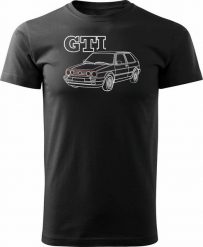 Topslang Koszulka z samochodem VW Golf 2 II męska czarna REGULAR XXL. Czarne swetry męskie Topslang, m, bez wzorów, bez kołnierzyka, bez ramiączek. Za 99.90 zł.