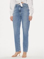 Guess Jeansy W4RA21 D5912 Niebieski Regular Fit. Niebieskie jeansy damskie Guess, z aplikacjami, z bawełny. Za 259.99 zł.