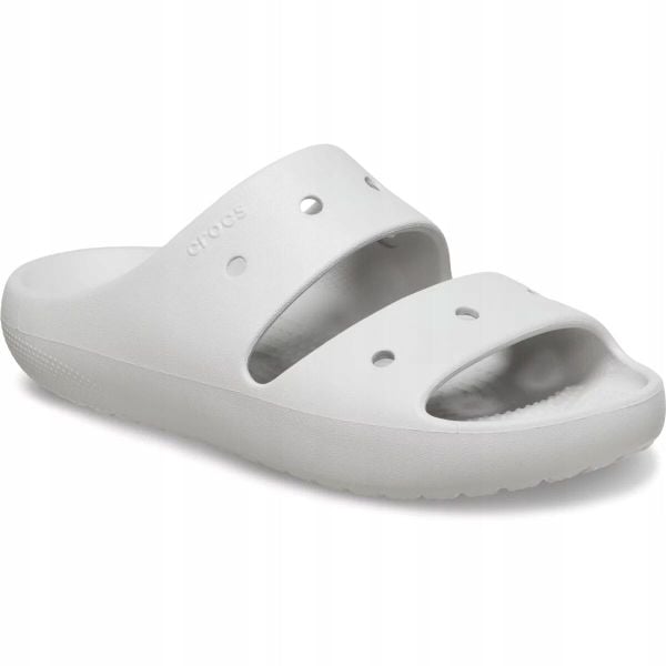 Klapki Dla Dorosłych Crocs Classic Slide V2. Szare klapki damskie Crocs, bez wzorów, z materiału, bez obcasa, bez zapięcia. Za 135.99 zł.