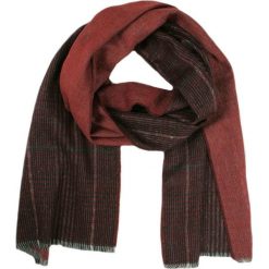 Ceglany Elegancki Szalik Firmy V.Fraas - Cashmink - Bordowy, w Drobną Kratkę, Dwustronny. Czerwone szaliki męskie V. Fraas, bez wzorów, z materiału. Za 55.00 zł.