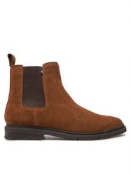 Tommy Hilfiger Sztyblety Flexible Hilfiger Suede Chelsea FM0FM05102 Brązowy. Brązowe botki męskie Tommy Hilfiger, bez wzorów, ze skóry, bez obcasa, bez zapięcia. Za 669.99 zł.