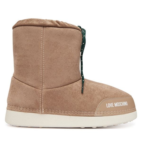 Śniegowce LOVE MOSCHINO. Brązowe śniegowce damskie Love Moschino, bez zapięcia. Za 709.99 zł.