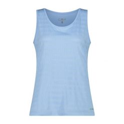 Damski tank top CMP Unlimitech. Niebieskie topy damskie CMP, bez wzorów, sportowe, bez kołnierzyka, bez ramiączek. Za 217.50 zł.