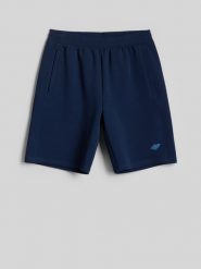 4F Spodenki dresowe męskie - grantowe XXL. Niebieskie szorty męskie 4F, bez wzorów, z dresówki, klasyczne. Za 129.99 zł.