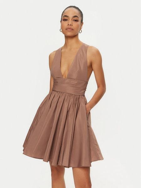 PINKO Sukienka koktajlowa Casalfermo 102777 Y3LE Brązowy Regular Fit. Brązowe sukienki damskie Pinko, bez wzorów, z syntetyku, wizytowe, bez kołnierzyka, bez ramiączek. Za 569.99 zł.