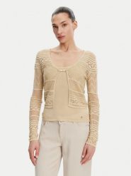 Guess Kardigan W5GR15 Z3E22 Beżowy Regular Fit. Brązowe kardigany damskie Guess, l, z aplikacjami, z wiskozy, bez kołnierzyka. Za 189.99 zł.