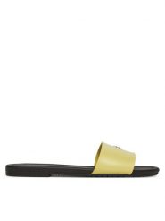 Calvin Klein Jeans Klapki Flat Sandal Slide Mg YW0YW01697 Żółty. Żółte klapki damskie Calvin Klein Jeans, bez wzorów, z jeansu, bez obcasa, bez zapięcia. Za 209.99 zł.