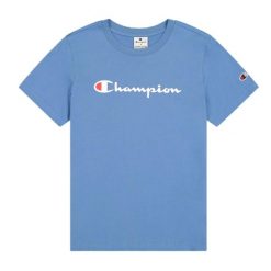 T-shirt Damski Z Bawełny Z Krótkim Rękawem. Niebieskie t-shirty damskie Champion, l, bez wzorów, z bawełny, sportowe, bez kołnierzyka, bez ramiączek. Za 132.99 zł.