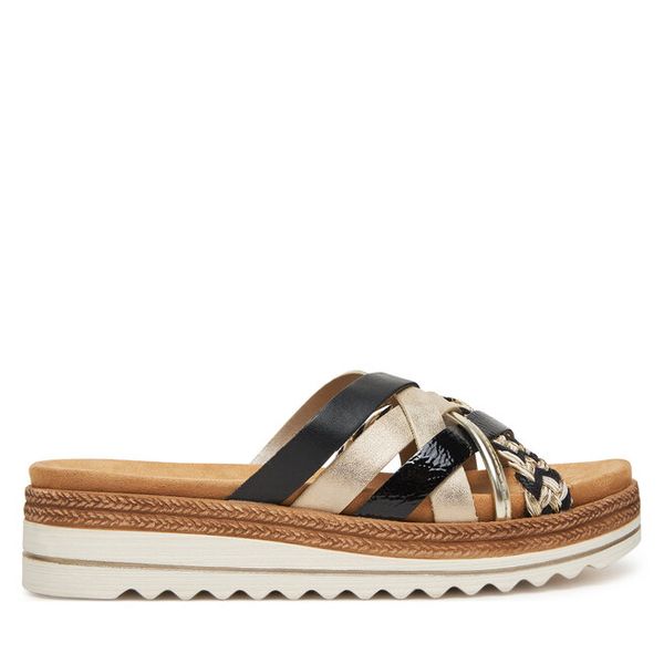 Klapki Remonte. Żółte klapki damskie Remonte, bez wzorów, bez obcasa, bez zapięcia. Za 319.99 zł.