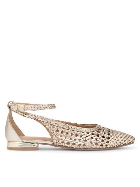 Sergio Bardi Baleriny DELL - 62109-01SB Złoty. Żółte balerinki damskie Sergio Bardi, bez wzorów, ze skóry, bez obcasa, bez zapięcia. Za 329.99 zł.