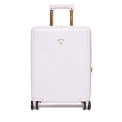 Walizka kabinowa Guess. Czerwone walizki damskie Guess, z aplikacjami. Za 549.99 zł.