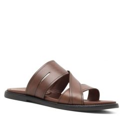 Klapki GINO ROSSI. Brązowe klapki męskie Gino Rossi, bez wzorów, bez zapięcia. Za 199.99 zł.