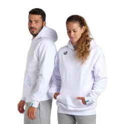 Bluza Arena Team Hooded Sweat Panel z kapturem. Białe bluzy damskie ARENA, xl, bez wzorów, z bawełny, eleganckie, bez ramiączek, z kapturem. Za 299.99 zł.