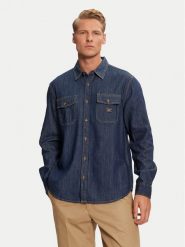 Guess Jeans Koszula jeansowa M4BH56 D5EI4 Granatowy Regular Fit. Niebieskie koszule męskie Guess Jeans, l, z aplikacjami, z bawełny, bez kołnierzyka, bez ramiączek. Za 299.99 zł.