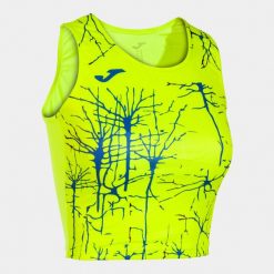 Tank top do biegania damski Joma Elite IX Crop top. Żółte topy damskie Joma, xl, bez wzorów, sportowe, bez kołnierzyka, bez ramiączek. W wyprzedaży za 77.80 zł.