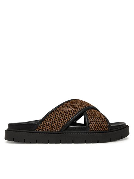 Max Mara Beachwear Klapki Party 25165210396 Brązowy. Brązowe klapki damskie Max Mara Beachwear, bez wzorów, z syntetyku, bez obcasa, bez zapięcia. Za 629.99 zł.