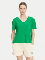 Tommy Hilfiger T-Shirt WW0WW43901 Zielony Relaxed Fit. Zielone t-shirty damskie Tommy Hilfiger, xl, bez wzorów, z bawełny, bez kołnierzyka, bez ramiączek. Za 169.99 zł.