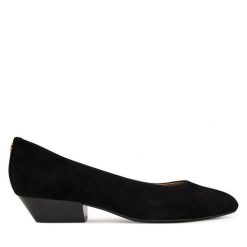 Czółenka LAUREN RALPH LAUREN. Czarne czółenka damskie Lauren Ralph Lauren, bez wzorów, bez obcasa, bez zapięcia. Za 729.99 zł.