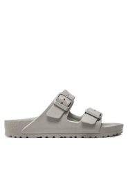 Birkenstock Klapki Arizona 1027592 Szary. Szare klapki damskie Birkenstock, bez wzorów, z tworzywa sztucznego, bez obcasa, bez zapięcia. Za 249.99 zł.