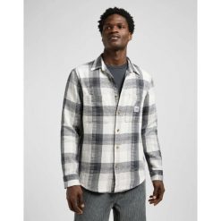 MESKA KOSZULA LEE WORKWEAR SHIRT 2.0 REBEL NAVY PLAID 112371302. Niebieskie koszule męskie Lee, s, bez wzorów, bez kołnierzyka, bez ramiączek. Za 189.99 zł.