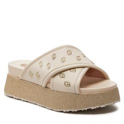 Klapki Liu Jo. Brązowe klapki damskie Liu Jo, bez wzorów, bez obcasa, bez zapięcia. Za 429.99 zł.