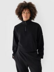 4F Bluza dresowa cropped nierozpinana bez kaptura damska - czarna XL. Czarne bluzy damskie 4F, xl, bez wzorów, z bawełny, klasyczne, bez ramiączek, bez kaptura. W wyprzedaży za 69.99 zł.