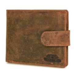 Portfel męski brązowy Beltimore R85. Brązowe portfele męskie bez wzorów, ze skóry. Za 76.99 zł.